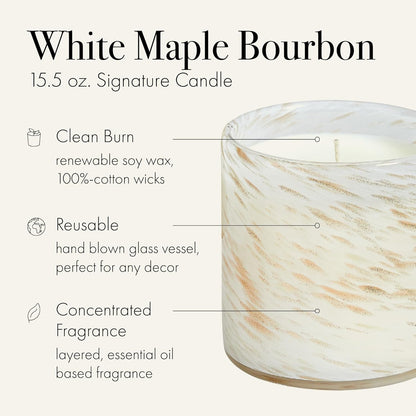 Holiday Candle, 15.5 oz - 90-Hour Burn Time - Reusable, Hand Blown Glass Vessel - Made in The USA-Toppalletfly
