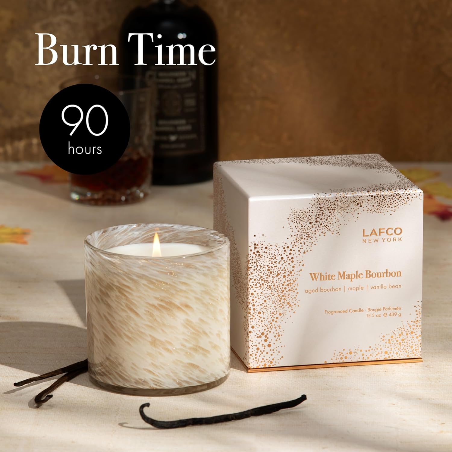 Holiday Candle, 15.5 oz - 90-Hour Burn Time - Reusable, Hand Blown Glass Vessel - Made in The USA-Toppalletfly