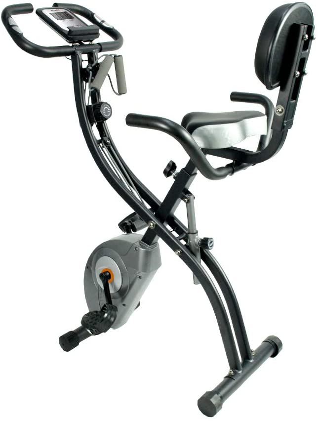 Indoor Cycling Bike Folding Magnetic Upright Exercise Bike-Toppalletfly