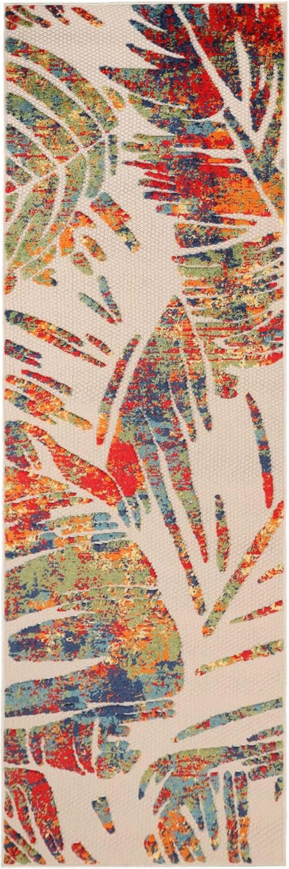 Indoor Outdoor Area Rug Size 2ft 3in x 10ft Siesta - Cream-Toppalletfly