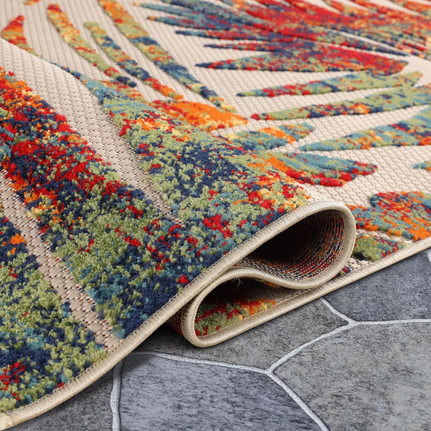 Indoor Outdoor Area Rug Size 2ft 3in x 10ft Siesta - Cream-Toppalletfly