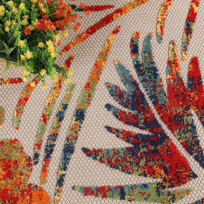 Indoor Outdoor Area Rug Size 2ft 3in x 10ft Siesta - Cream-Toppalletfly