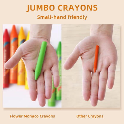 Jumbo Crayons for Toddlers, Non Toxic Easy to Hold Large Crayons for Kids, Safe for Babies and Children-Toppalletfly