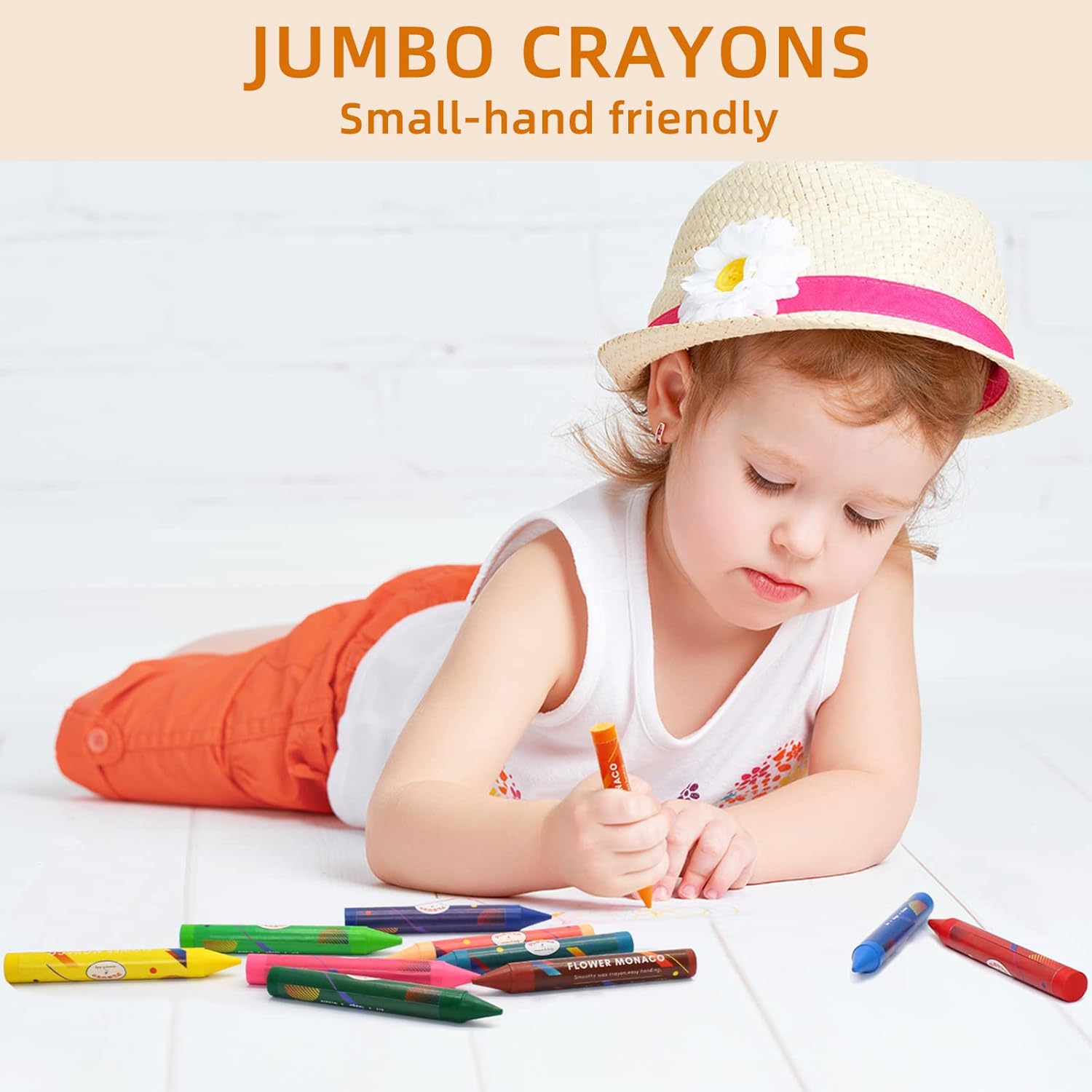 Jumbo Crayons for Toddlers, Non Toxic Easy to Hold Large Crayons for Kids, Safe for Babies and Children-Toppalletfly