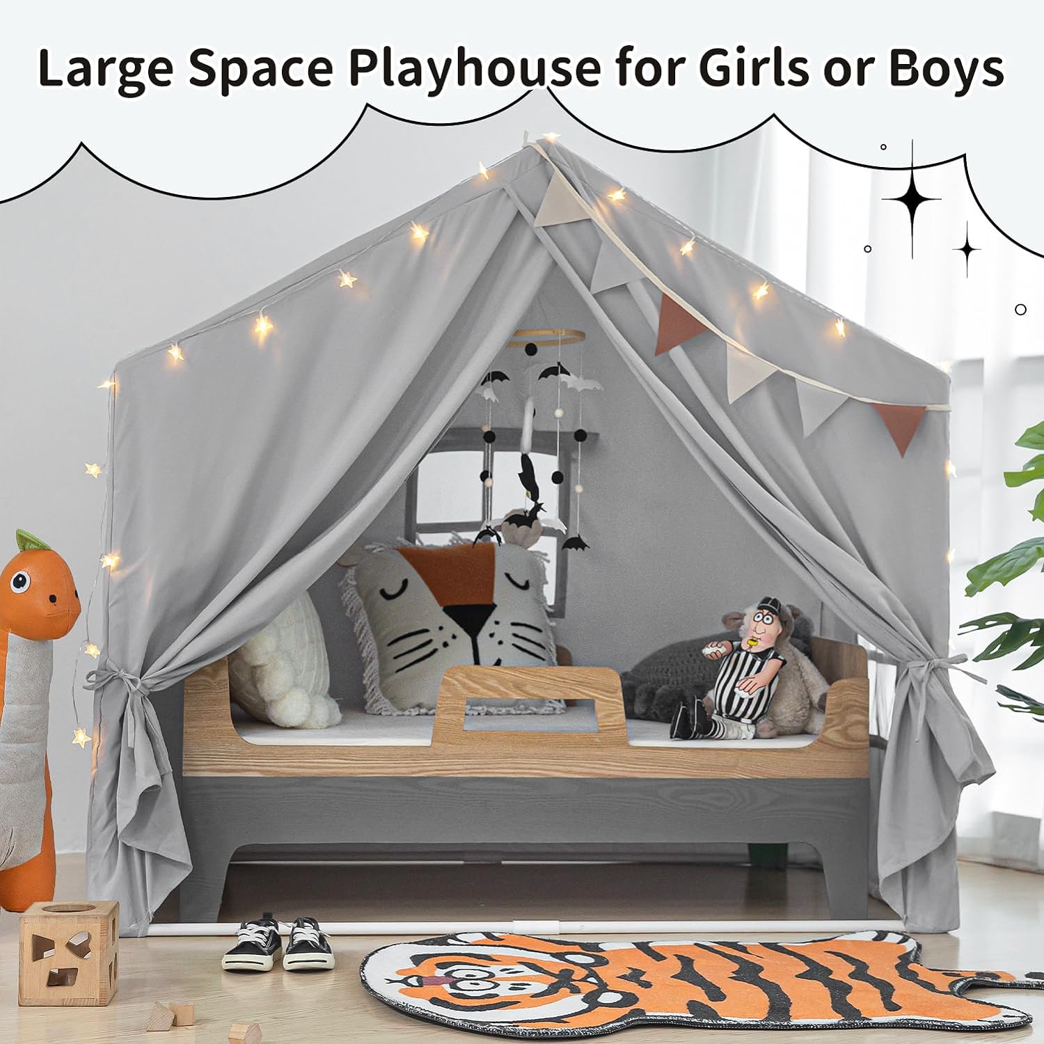 Kids Play Tent - Large Indoor Castle Playhouse for Girls and Boys-Toppalletfly