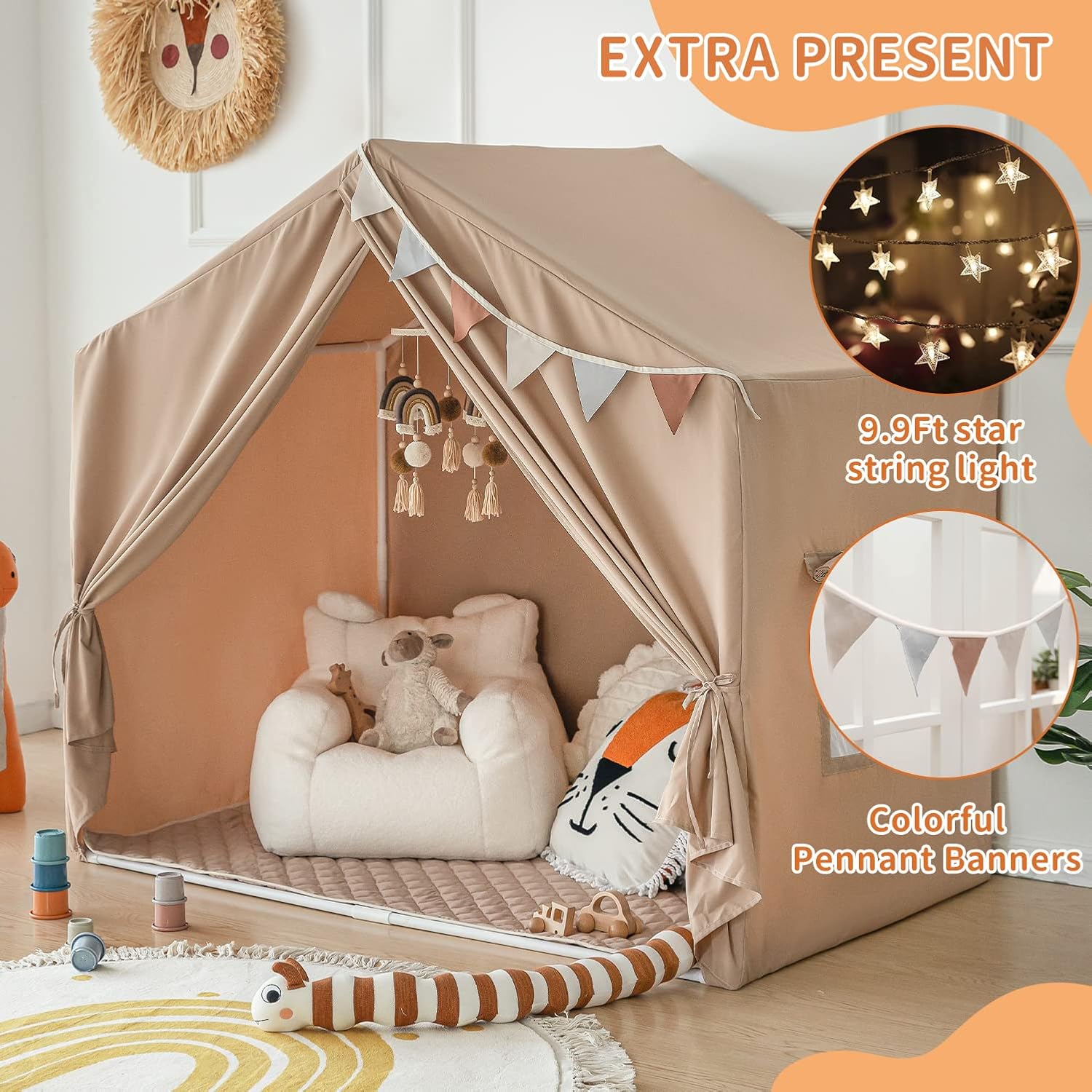 Kids Play Tent - Large Indoor Castle Playhouse for Girls and Boys-Toppalletfly