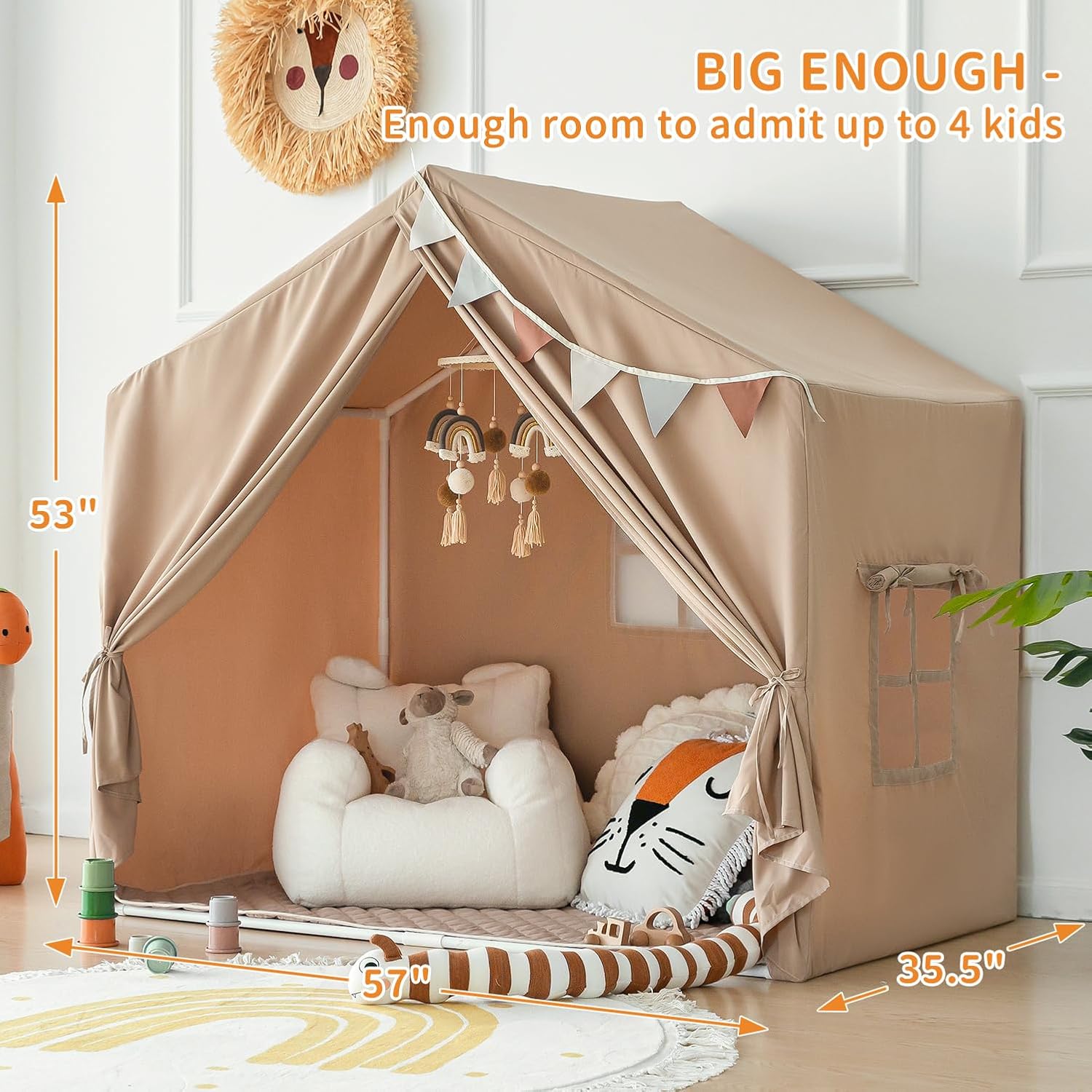 Kids Play Tent - Large Indoor Castle Playhouse for Girls and Boys-Toppalletfly