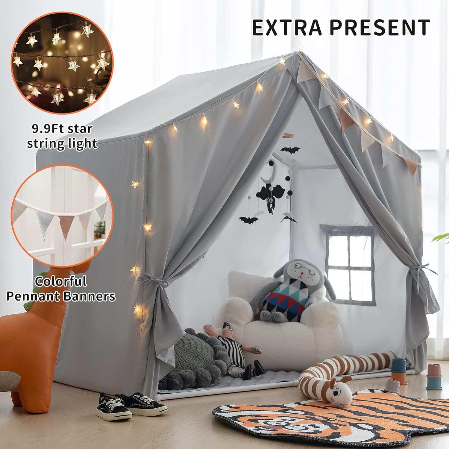 Kids Play Tent - Large Indoor Castle Playhouse for Girls and Boys-Toppalletfly