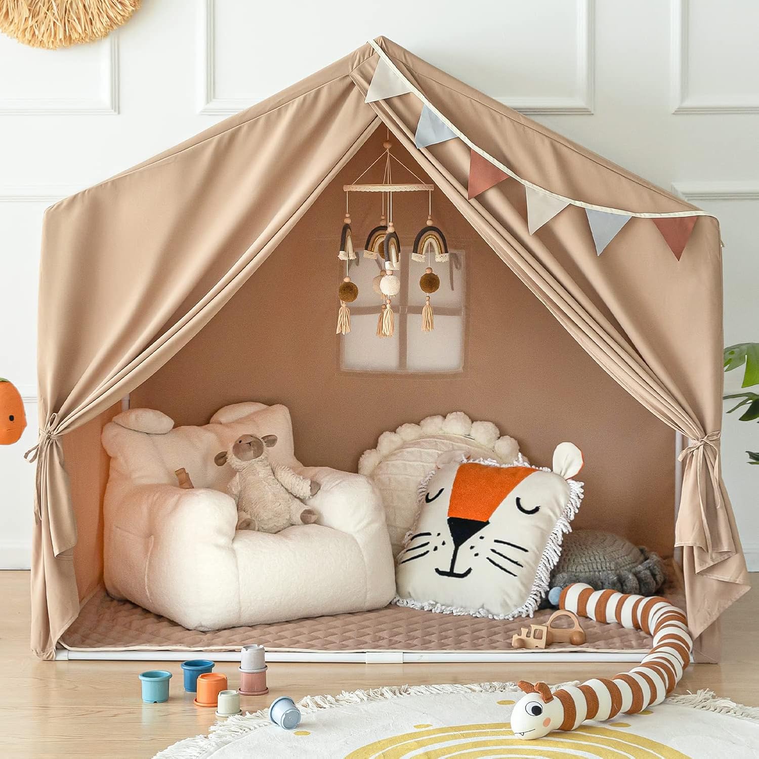 Kids Play Tent - Large Indoor Castle Playhouse for Girls and Boys-Toppalletfly