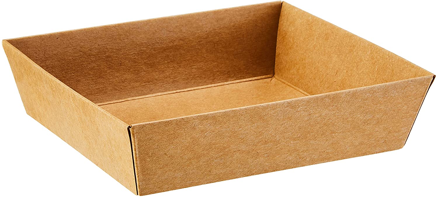 Large Paper Sushi Container, Tetra Sushi Box - Kraft Brown - 5" x 4 1/2" x 1 1/2" - 100ct Box - Toppalletfly