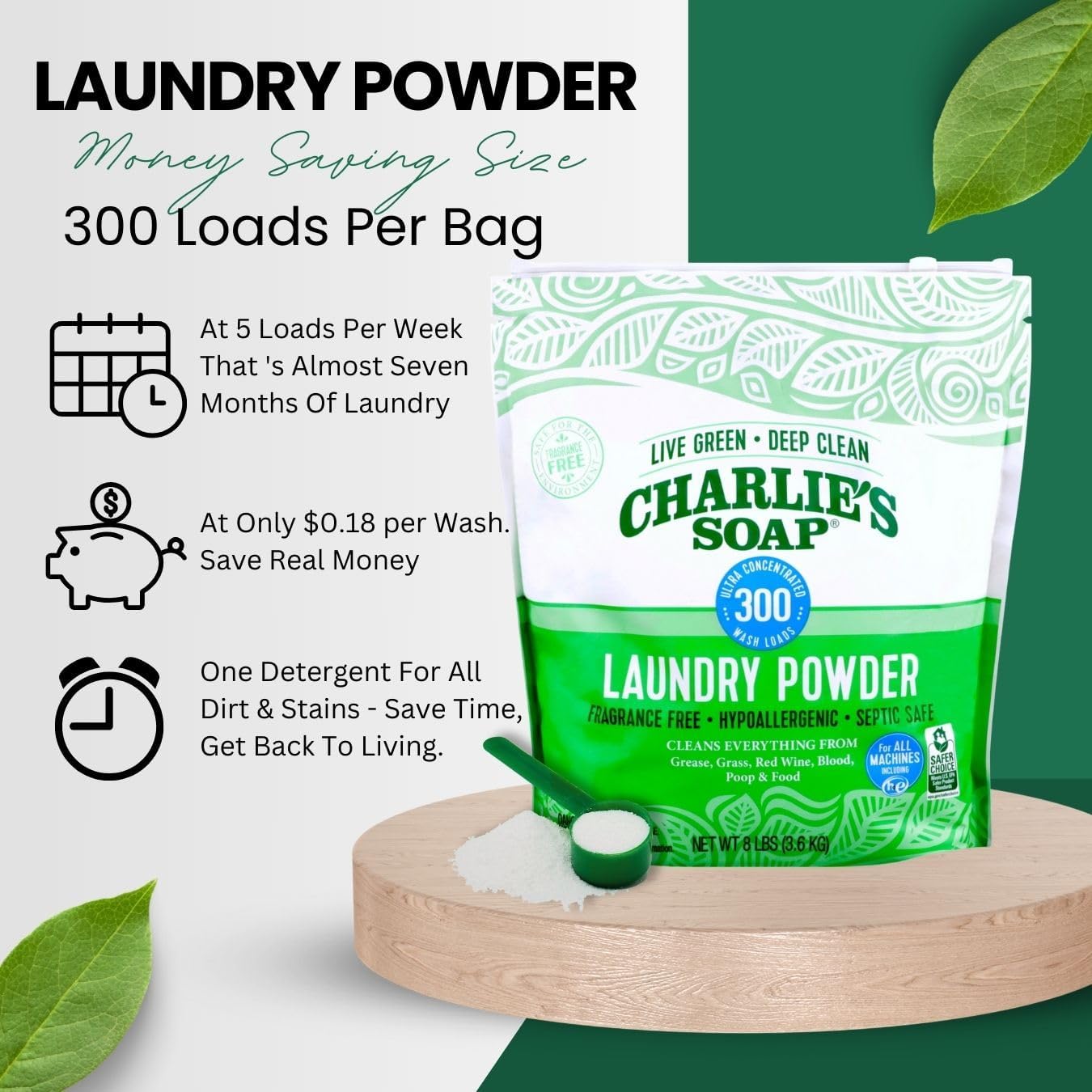 Laundry Powder, Hypoallergenic Deep Cleaning Washing Powder Detergent, Eco-Friendly, Safe, and Effective-Toppalletfly