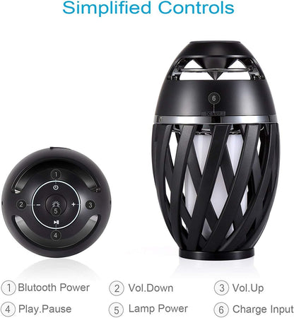 LED Flame Table Lamp with Bluetooth Speaker – Rechargeable Ambience Lantern for Patio & Home Decor, Perfect Gift for All Ages-Toppalletfly