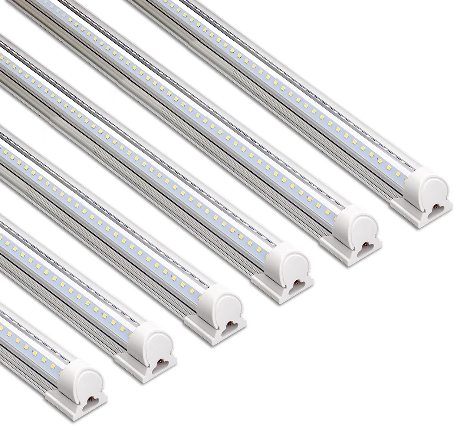LED Shop Light, 6FT 60W 8000LM 5000K, Clear Cover Linkable LED Garage Lights, V - shape LED Light Fixture - Toppalletfly