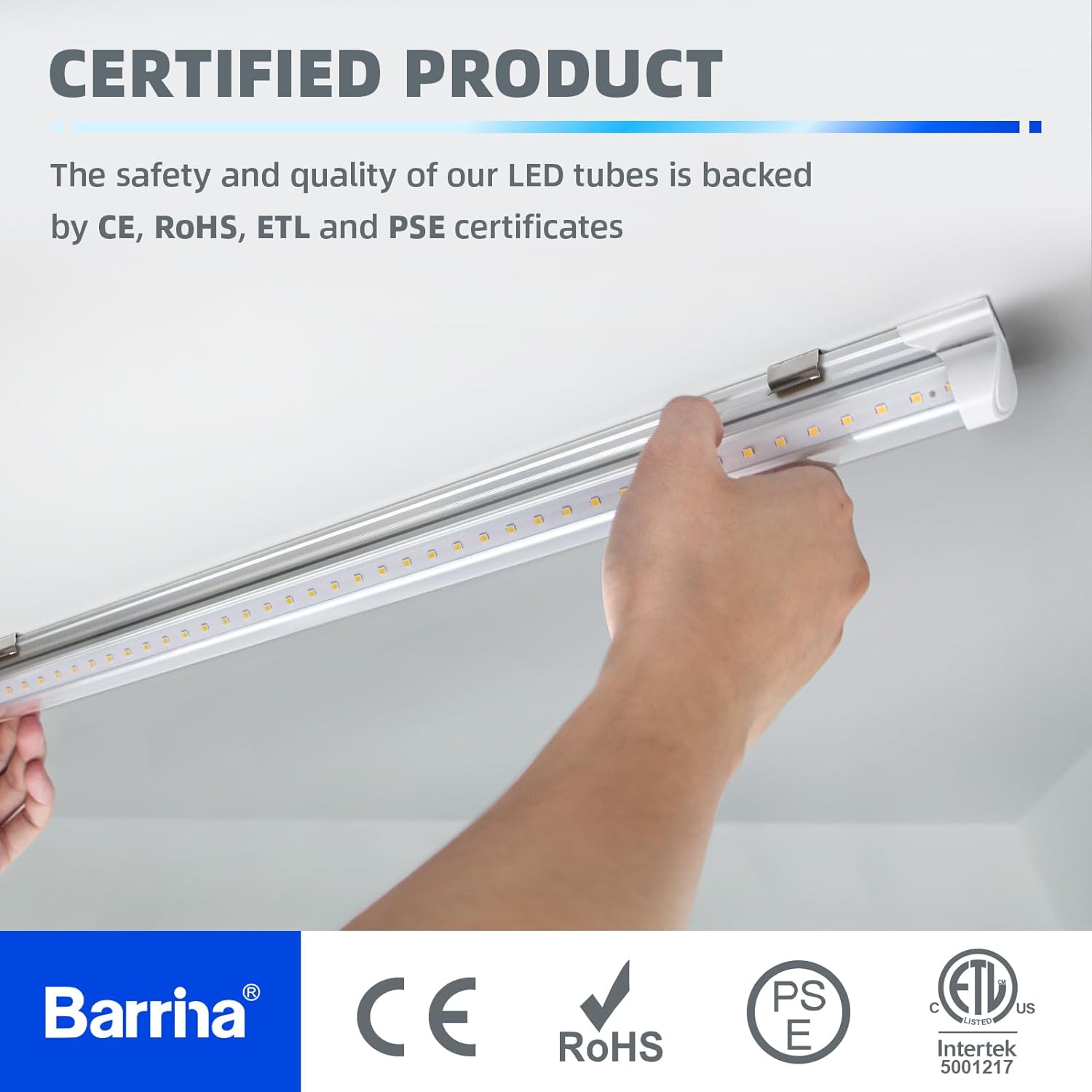 LED Shop Light, 6FT 60W 8000LM 5000K, Clear Cover Linkable LED Garage Lights, V - shape LED Light Fixture - Toppalletfly