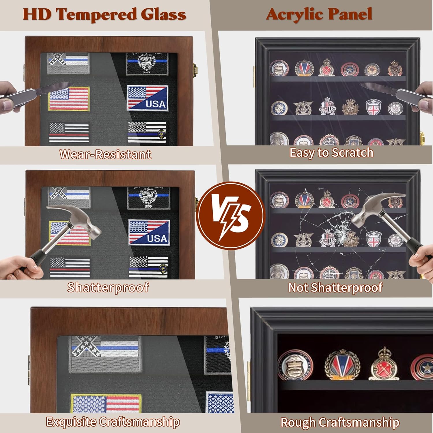 Lockable Wooden Military Challenge Coin Display Cabinet-Toppalletfly
