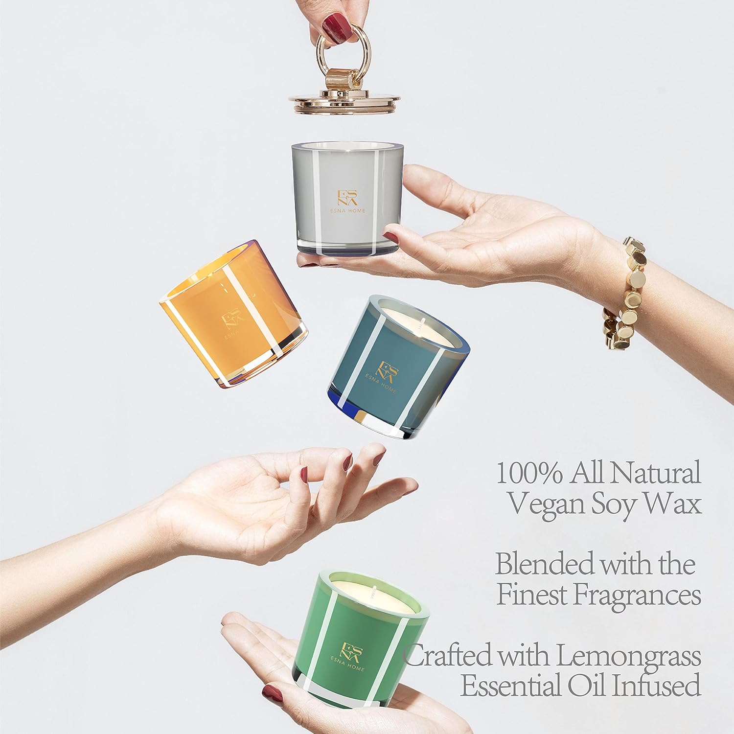 Luxury Scented Candle Set, Aromatherapy Gifts for Her, 4 All Natural Soy Candles-Toppalletfly