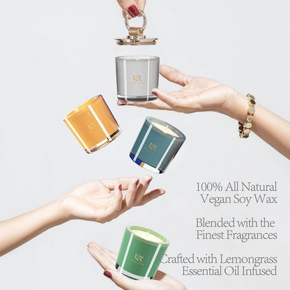 Luxury Scented Candle Set, Aromatherapy Gifts for Her, 4 All Natural Soy Candles-Toppalletfly