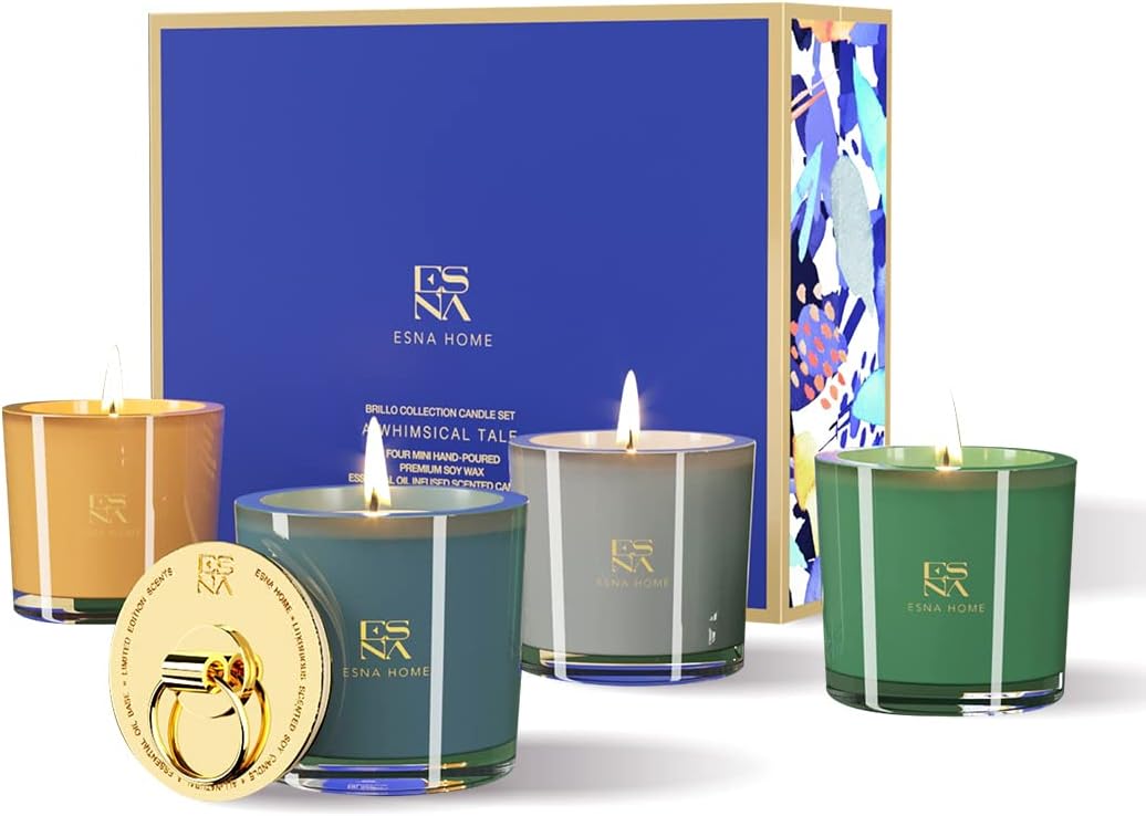 Luxury Scented Candle Set, Aromatherapy Gifts for Her, 4 All Natural Soy Candles-Toppalletfly