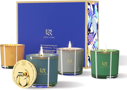 Luxury Scented Candle Set, Aromatherapy Gifts for Her, 4 All Natural Soy Candles-Toppalletfly