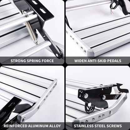 Manual Folding Aluminum Step Ladder with LED Light for RVs and Campers-Toppalletfly