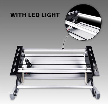 Manual Folding Aluminum Step Ladder with LED Light for RVs and Campers-Toppalletfly