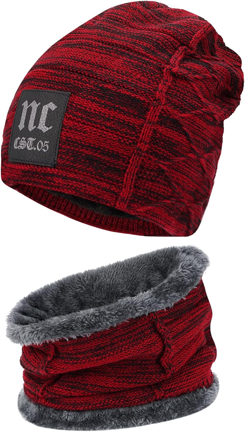 Mens Womens Winter Beanie Hat Scarf Set 2 Sets-Toppalletfly