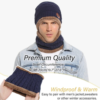 Mens Womens Winter Beanie Hat Scarf Set 2 Sets-Toppalletfly
