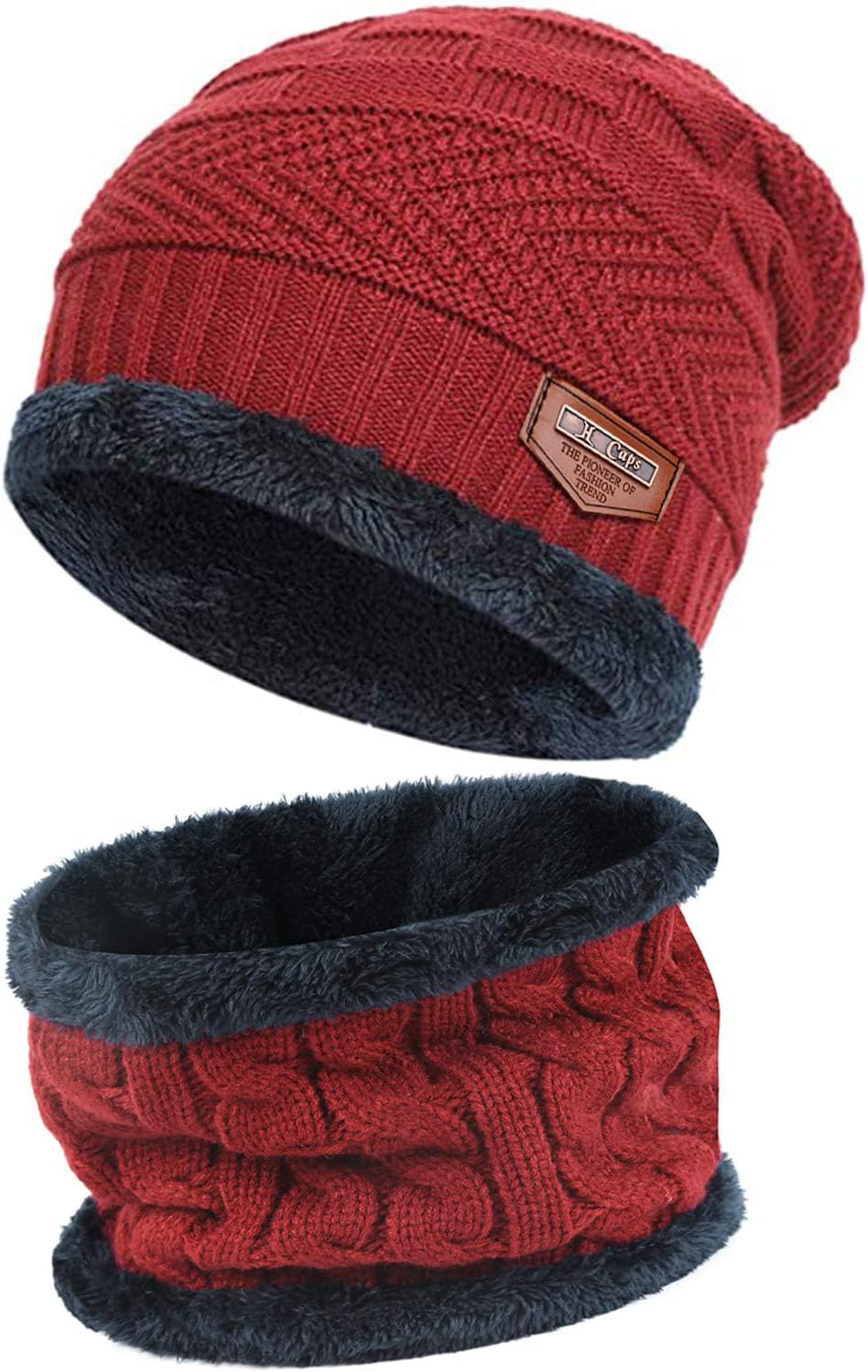 Mens Womens Winter Beanie Hat Scarf Set 2 Sets-Toppalletfly