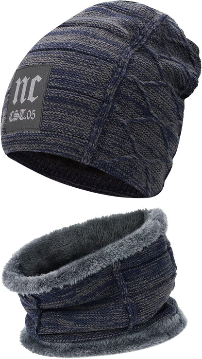 Mens Womens Winter Beanie Hat Scarf Set 2 Sets-Toppalletfly