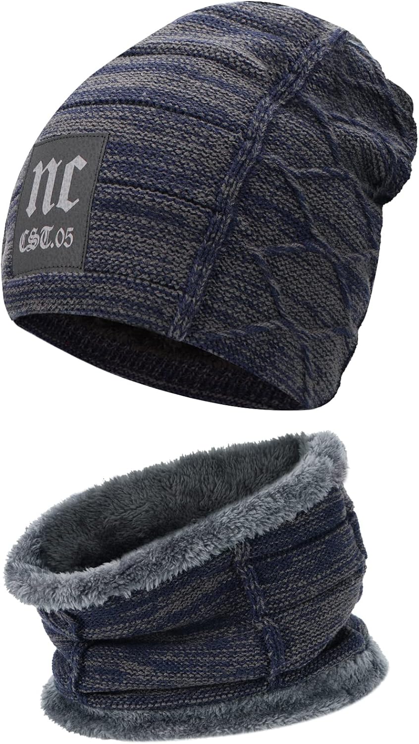 Mens Womens Winter Beanie Hat Scarf Set 2 Sets-Toppalletfly