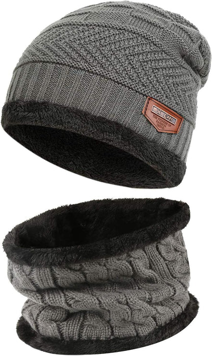 Mens Womens Winter Beanie Hat Scarf Set 2 Sets-Toppalletfly