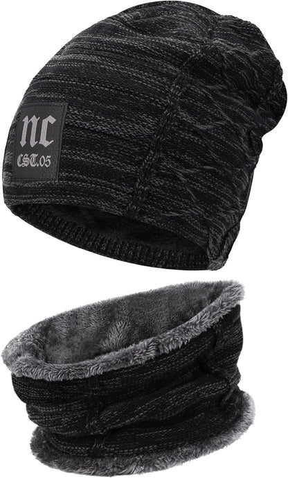 Mens Womens Winter Beanie Hat Scarf Set 2 Sets-Toppalletfly
