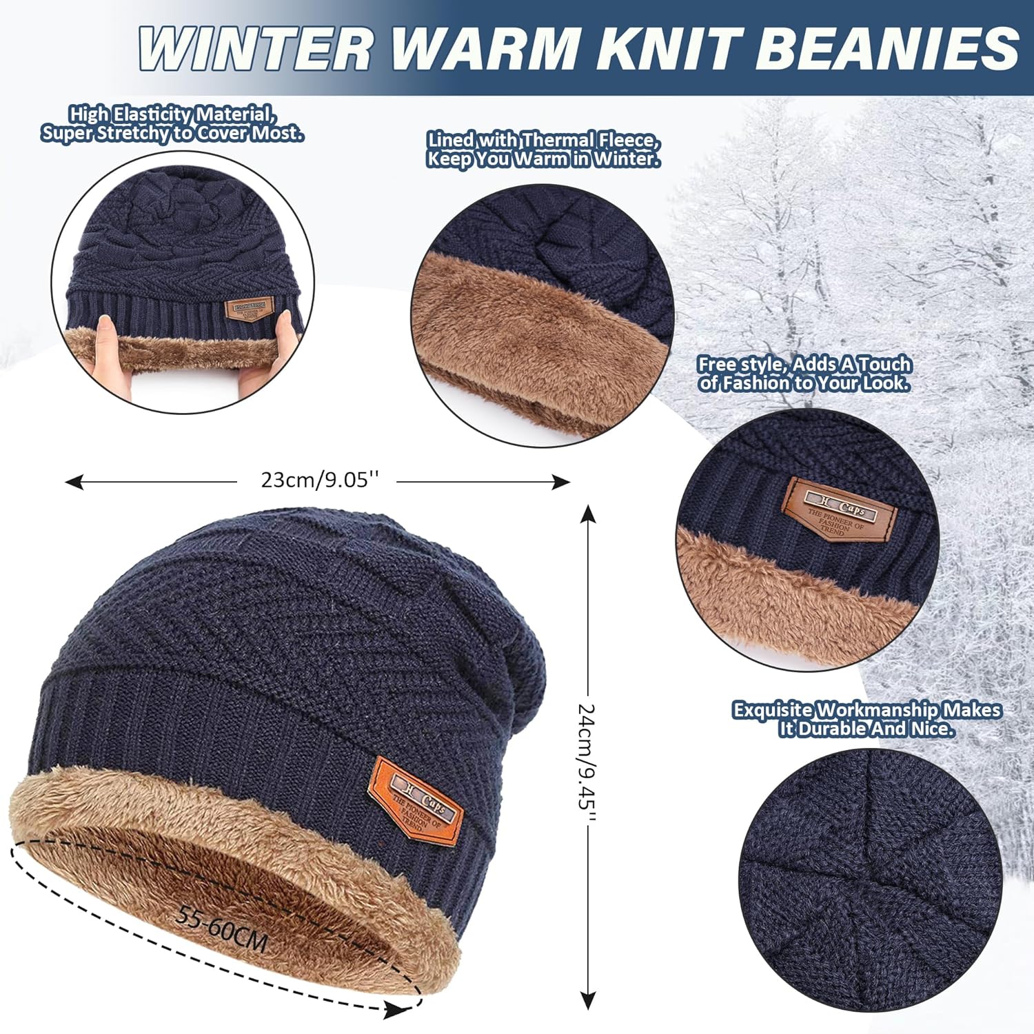 Mens Womens Winter Beanie Hat Scarf Set 2 Sets-Toppalletfly