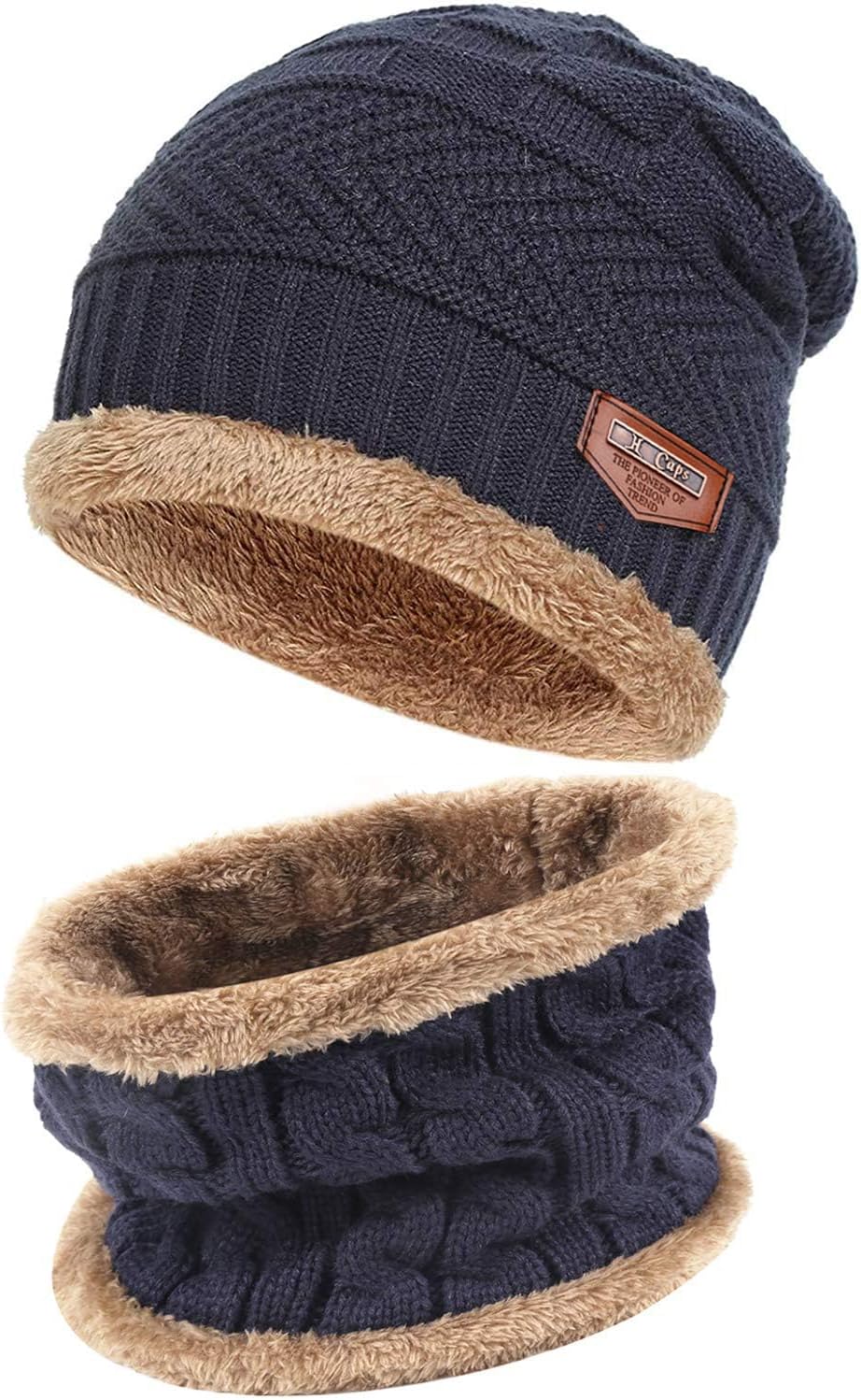 Mens Womens Winter Beanie Hat Scarf Set 2 Sets-Toppalletfly