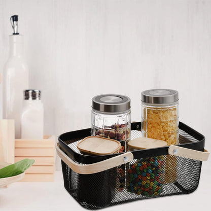Mesh Harvest Basket with Handle, Multi-Functional Metal Wire Bin for Fruits, Vegetables, and Picnics-Toppalletfly