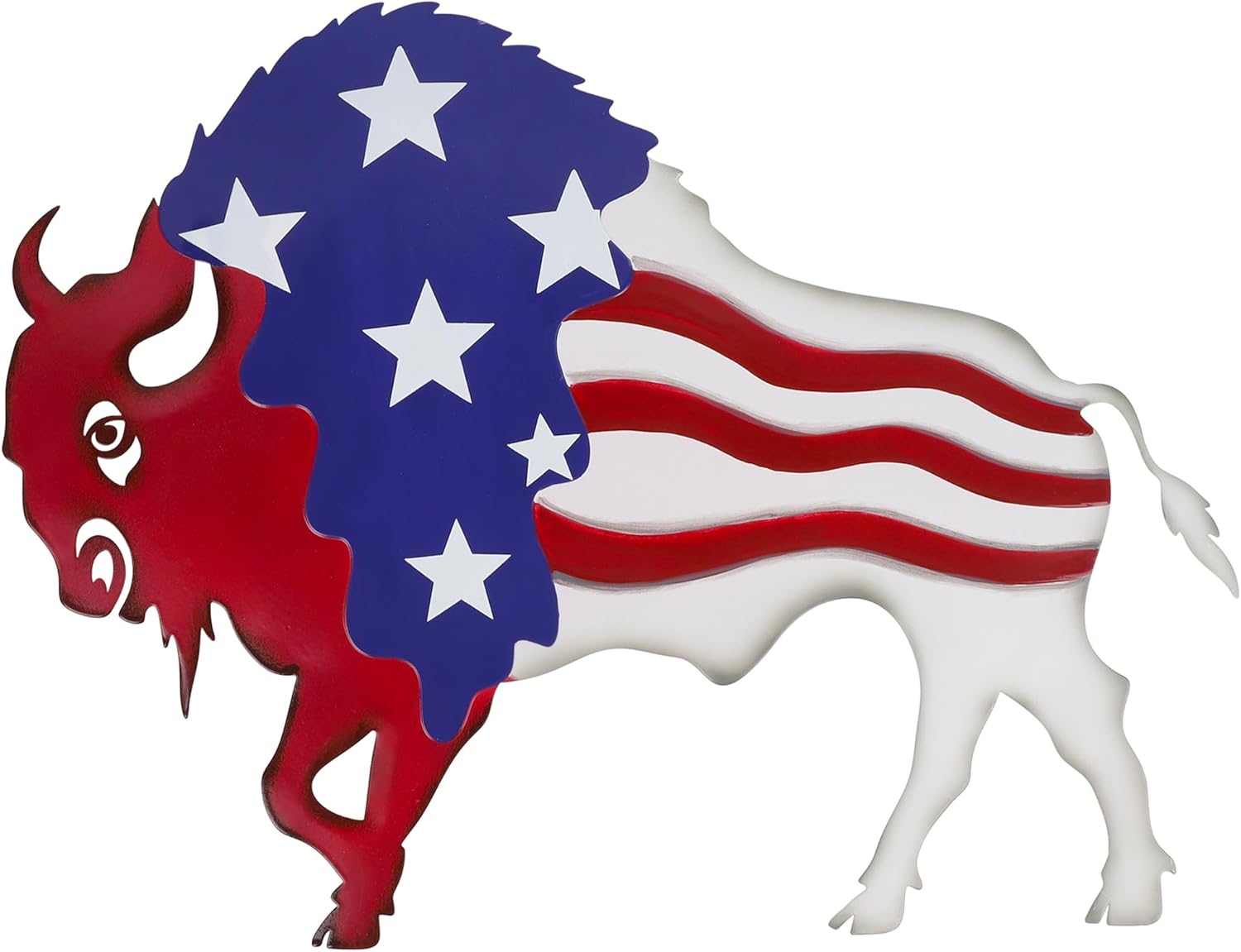 Metal Wall Art, Veterans Day Patriotic Hanging Sculpture, Large Handmade Centerpiece Independence Day 4th of July Decoration, 3 Pcs-Toppalletfly