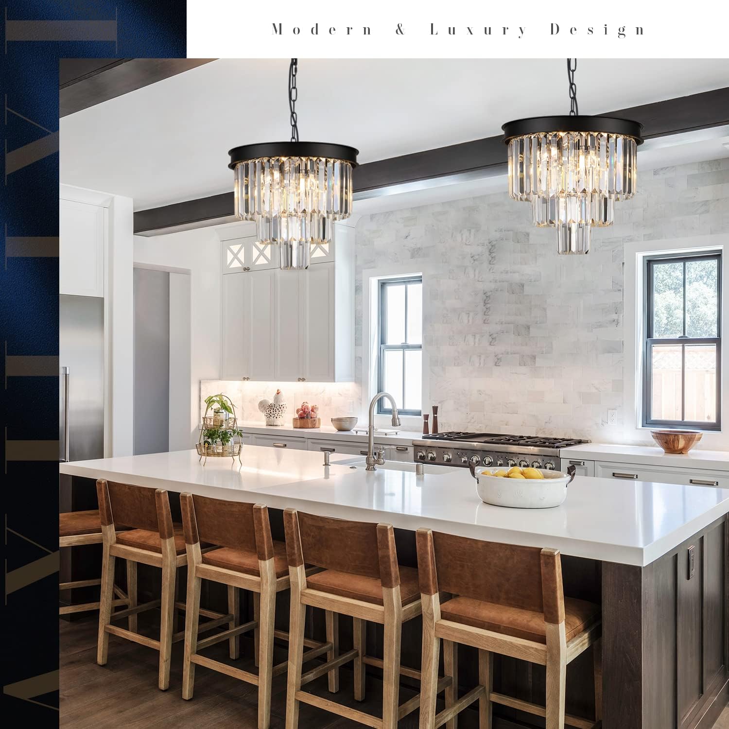 Modern Crystal Chandeliers Ceiling Pendant Light Fixture for Living Room Dining Room Foyer Kitchen Entryway-Toppalletfly