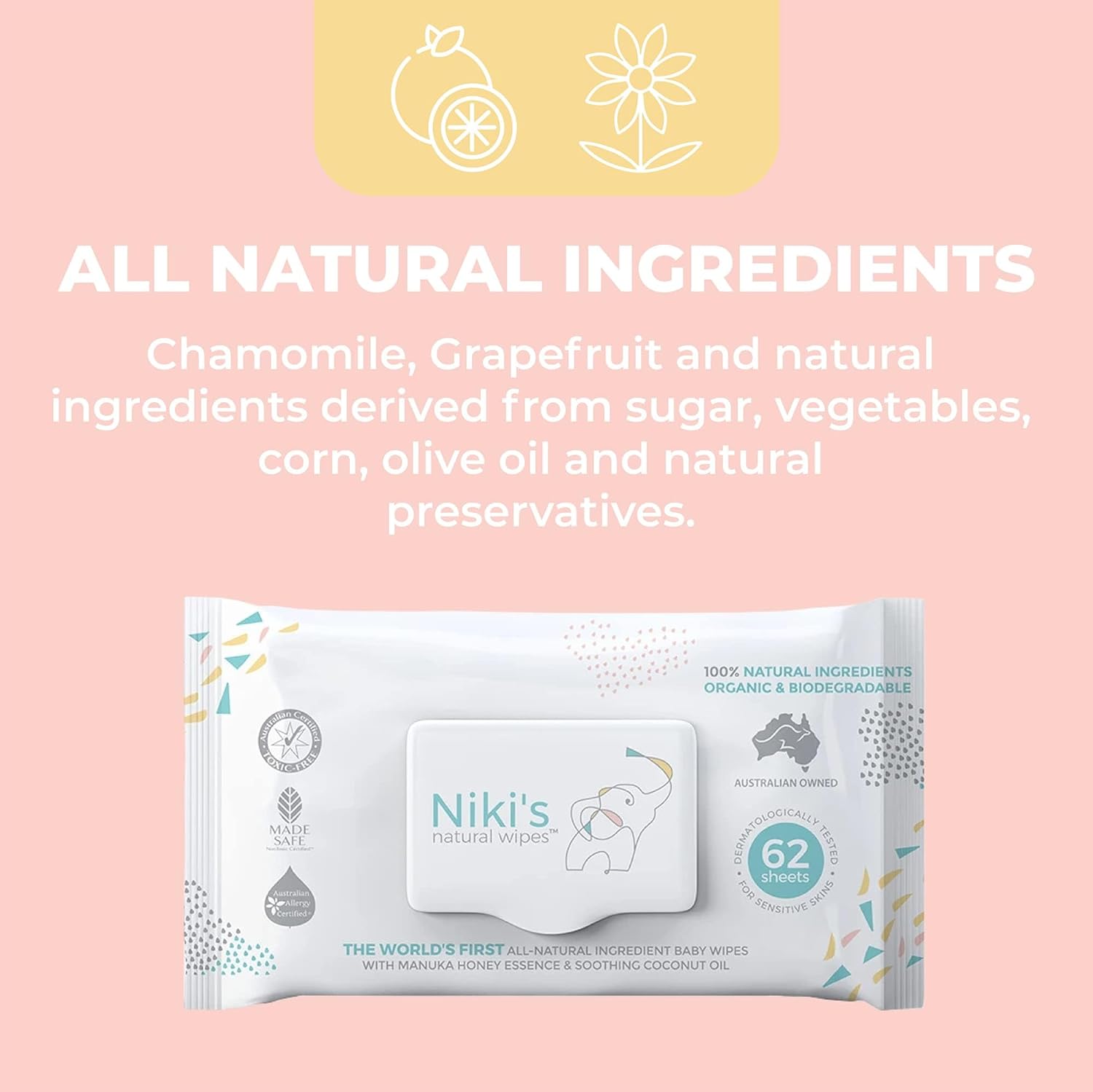 Natural Baby Wipes, Organic Made with Manuka Honey and Coconut Oil, Unscented-Toppalletfly