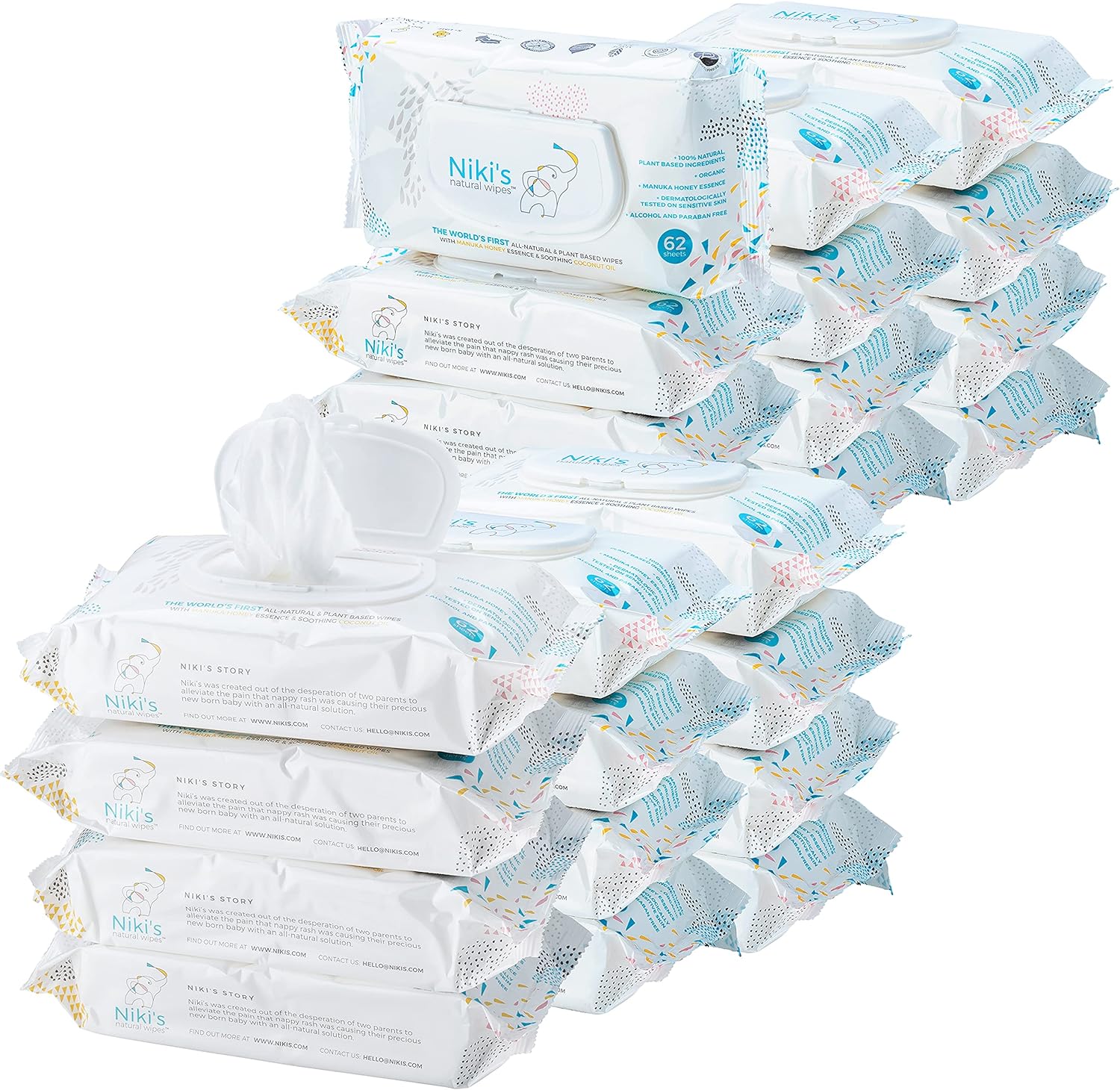 Natural Baby Wipes, Organic Made with Manuka Honey and Coconut Oil, Unscented-Toppalletfly