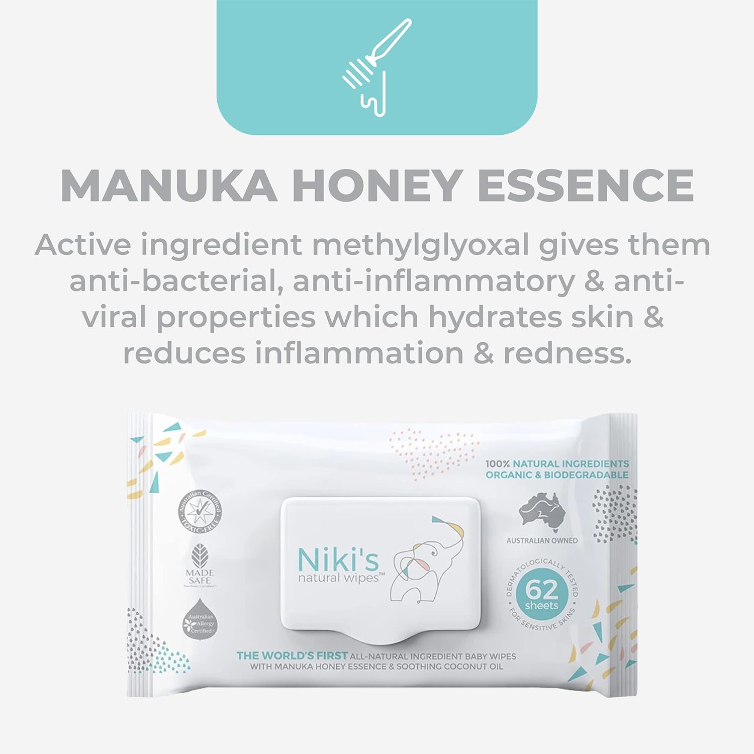 Natural Baby Wipes, Organic Made with Manuka Honey and Coconut Oil, Unscented-Toppalletfly