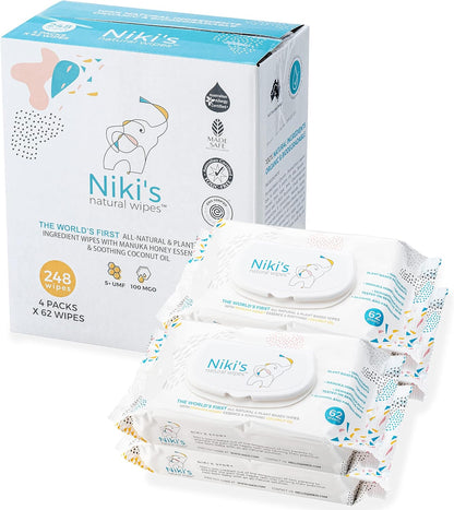 Natural Baby Wipes, Organic Made with Manuka Honey and Coconut Oil, Unscented-Toppalletfly