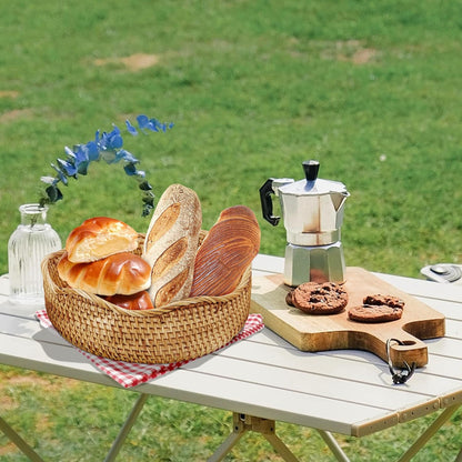 Natural Rattan Fruit Basket Bowls, Hand Woven Decor Serving Baskets-Toppalletfly