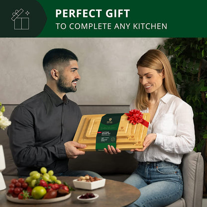 Organic Bamboo Cutting Board with Juice Groove-Toppalletfly