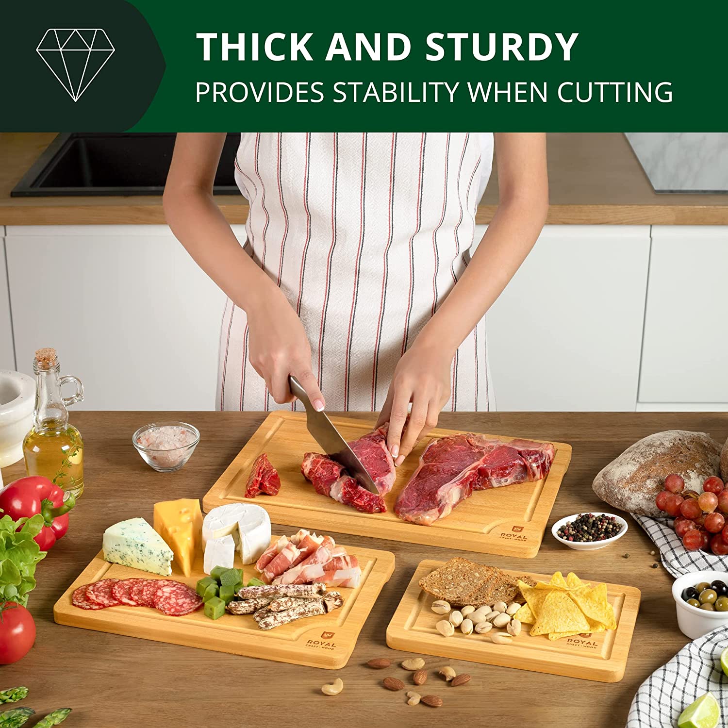 Organic Bamboo Cutting Board with Juice Groove-Toppalletfly