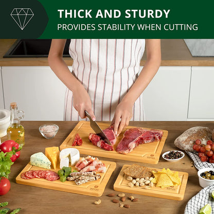 Organic Bamboo Cutting Board with Juice Groove-Toppalletfly