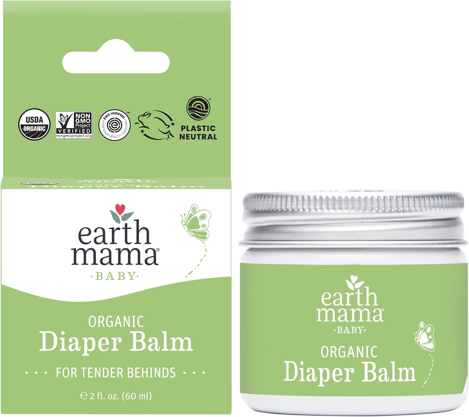 Organic Diaper Balm Cream for Baby, EWG Verified, Petroleum & Artificial Fragrance-Free with Calendula for Sensitive Skin-Toppalletfly