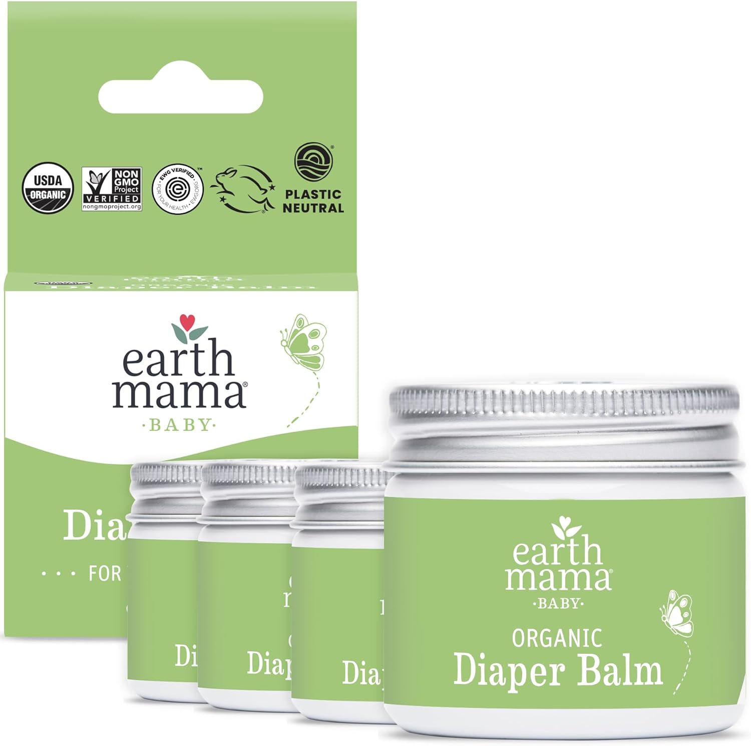 Organic Diaper Balm Cream for Baby, EWG Verified, Petroleum & Artificial Fragrance-Free with Calendula for Sensitive Skin-Toppalletfly