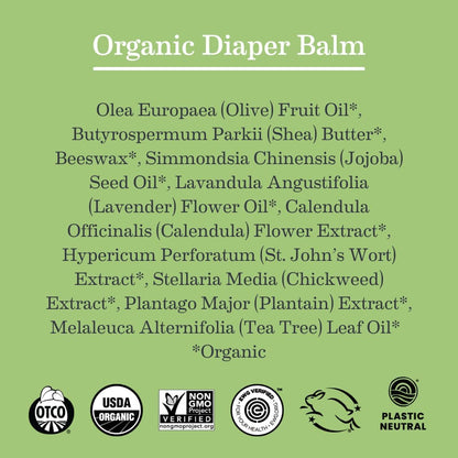 Organic Diaper Balm Cream for Baby, EWG Verified, Petroleum & Artificial Fragrance-Free with Calendula for Sensitive Skin-Toppalletfly