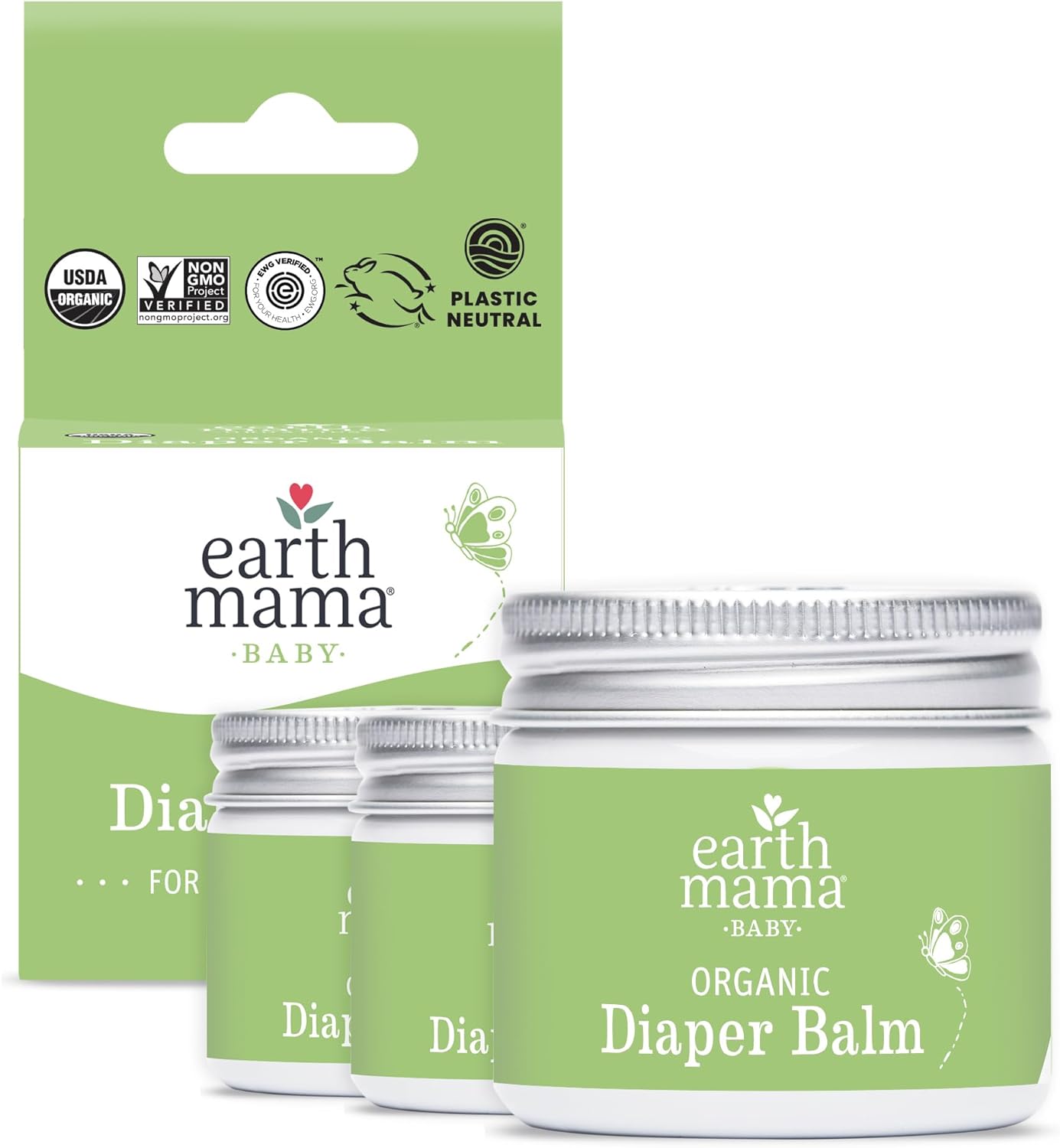 Organic Diaper Balm Cream for Baby, EWG Verified, Petroleum & Artificial Fragrance-Free with Calendula for Sensitive Skin-Toppalletfly