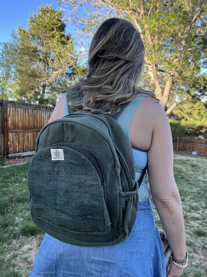 Organic Hemp Backpack Bag, Eco Friendly Durable Rustic Travel Hiking Friendly Lightweight-Toppalletfly